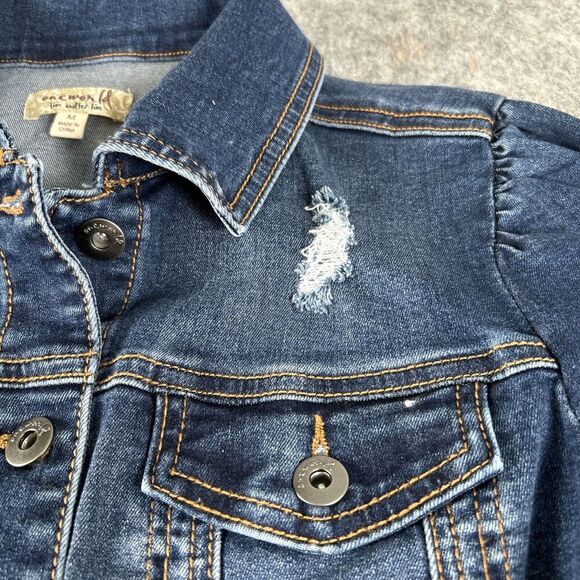 One World Jacket Womens Size M Blue Cotton Denim Jean Button‎ Front - Picture 4 of 10